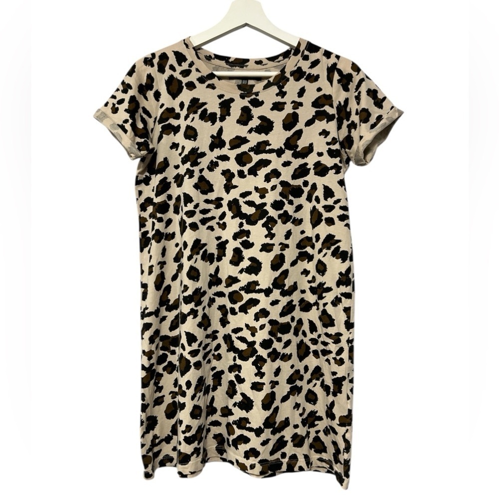 BRUNETTE THE LABEL Leopard Tee Dress Tan - Picture 3 of 11
